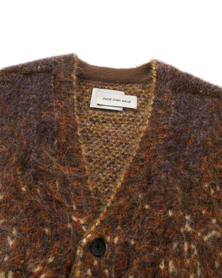 FENG CHEN WANG-YELLOW GRADIENT JACQUARD KNIT CARDIGAN