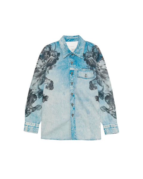 FENG CHEN WANG-CREATURE PRINTED LONG SLEEVE SHIRT