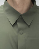 HERMANOS KOUMORI-BEETLE GREEN LIGHTEIGHT SHIRT-HK26S1ELOBTM