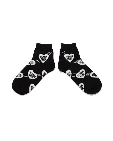 HUMAN MADE-HEART SHORT SOCKS-BLACK-HM30GD061