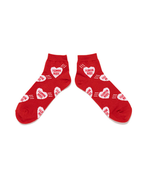 HUMAN MADE-HEART SHORT SOCKS-RED-HM30GD061