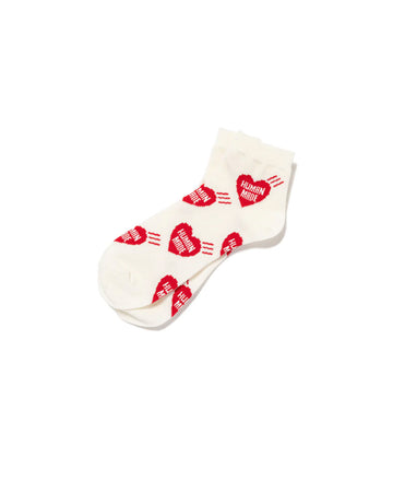 HUMAN MADE-HEART SHORT SOCKS-WHITE-HM30GD061