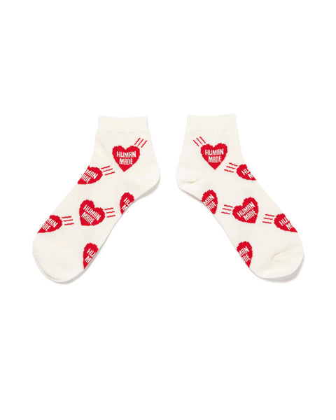 HUMAN MADE-HEART SHORT SOCKS-WHITE-HM30GD061