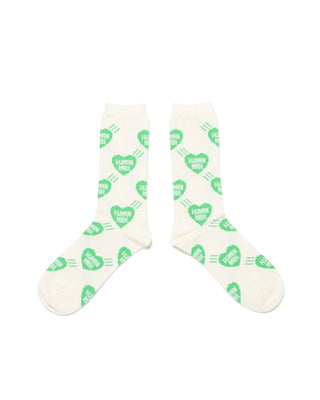 HUMAN MADE-HEART SOCKS-GREEN-HM29GD057