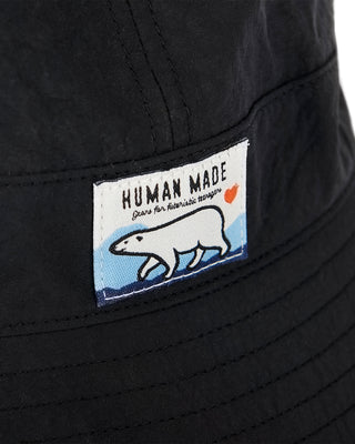 HUMAN MADE-POLAR BEAR ROUND BUCKET HAT BLACK-HM23GD089