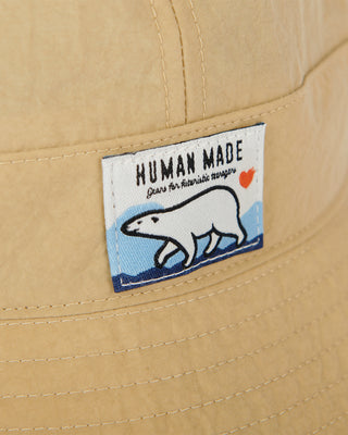 HUMAN MADE-POLAR BEAR ROUND BUCKET HAT KHAKI-HM23GD089