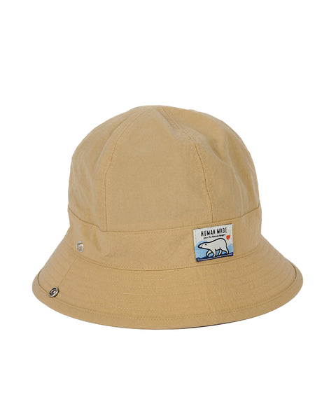 HUMAN MADE-POLAR BEAR ROUND BUCKET HAT KHAKI-HM23GD089