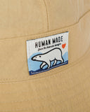 HUMAN MADE-POLAR BEAR ROUND BUCKET HAT KHAKI-HM23GD089