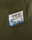 HUMAN MADE-POLAR BEAR ROUND BUCKET HAT OLIVE-HM23GD089