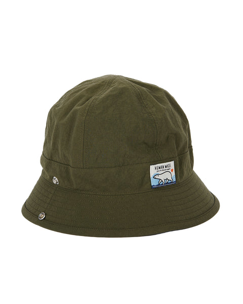 HUMAN MADE-POLAR BEAR ROUND BUCKET HAT OLIVE-HM23GD089