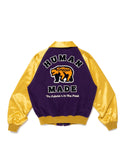 HUMAN MADE-SATIN VARSITY JACKET-PURPLE-HM30JK012