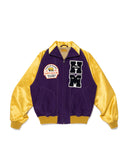 HUMAN MADE-SATIN VARSITY JACKET-PURPLE-HM30JK012