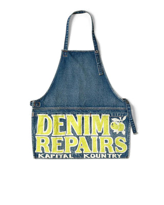 KAPITAL-13 oz DENIM DAMAGED AD APRON (DENIM REPAIRS) YELLOW-K2303LP062