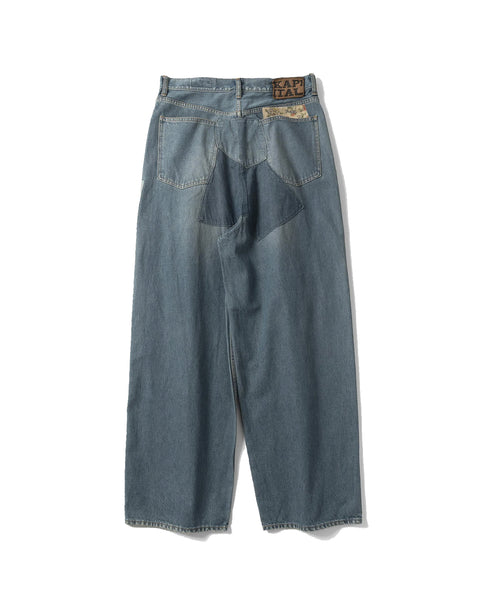 KAPITAL-14 oz DENIM 5P BAGGY PANTS BETHAL-PAL REMAKE-K2604LP086