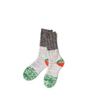 KAPITAL-60 YARNS 2 TONES HEEL SOCKS-GREEN-EK-1170XS