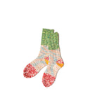 KAPITAL-60 YARNS 2 TONES HEEL SOCKS-RED-EK-1170XS