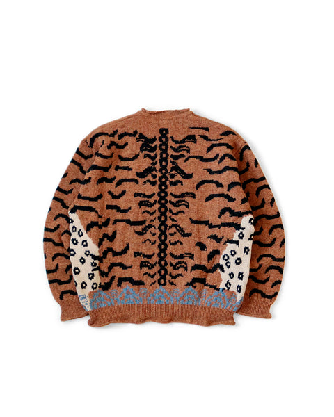KAPITAL-7G WOOL NEPAL TIGER CREW KNIT SWEATER-EK-768