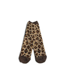 KAPITAL-84-THREAD RAINBOWY HAPPY HEEL LEOPARD PRINT SOCKS-1472XS