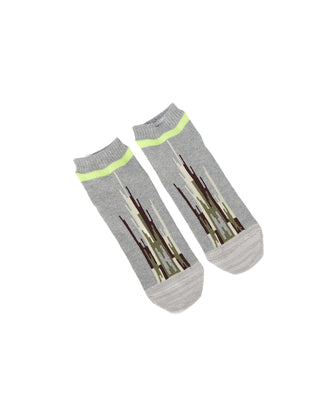 KAPITAL-84 YARNS ORTEGA ANKLE SOCKS CHARCOAL-K2305XG543