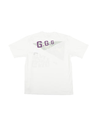 KAPITAL - BURN OUT JERSEY CREW T (PENNANT & G.G.G. & G.G.G.) WHITE K2304SC160