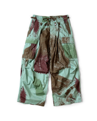 KAPITAL- COMBED BURBERRY BRUSH CAMO JUMBO CARGO PANTS TURQUOISE- K2304LP143