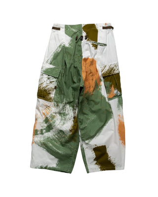 KAPITAL- COMBED BURBERRY BRUSH CAMO JUMBO CARGO PANTS WHITE - K2304LP143
