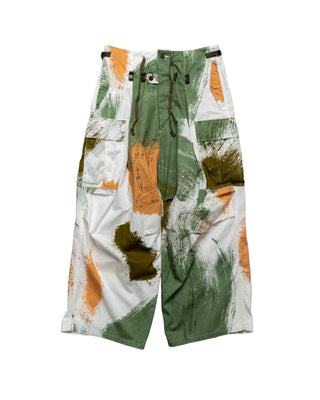 KAPITAL- COMBED BURBERRY BRUSH CAMO JUMBO CARGO PANTS WHITE - K2304LP143
