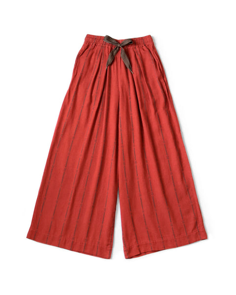 KAPITAL-COTTON LINEN SIAM STRIPE RUDE BAGGY PANTS-K2402LP005