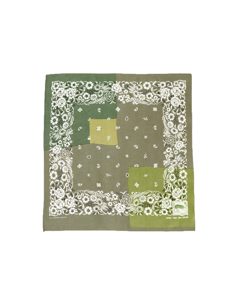 KAPITAL-FASTCOLOR SELVEDGE BANDANA (GARDEN PATCHWORK) KHAKI- K2305XG542
