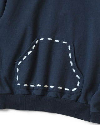 KAPITAL-FLEECE MARIONETTE HOOD SWEATSHIRT-NAVY-EK-1677LC
