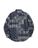 KAPITAL-GAUZE RAT BRAND BANDANNA PATCH WORK RAGLAN SHIRT-NASCON-EK-1869LS