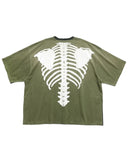 KAPITAL-JERSEY 2 TONES BIG POCKET T-BLACK/KHAKI-EK-1446SC