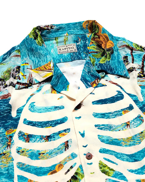 KAPITAL-KAMEHAMEHA BONE ALOHA SHIRT