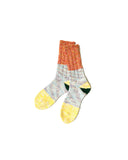 KAPITAL-KAPITAL-60 YARNS 2 TONES HEEL SOCKS-YELLOW-EK-1170XS