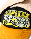 KAPITAL-KAPSIZE RULE LUMBER TRUCKER CAP-BLK GLD-K2511XH549