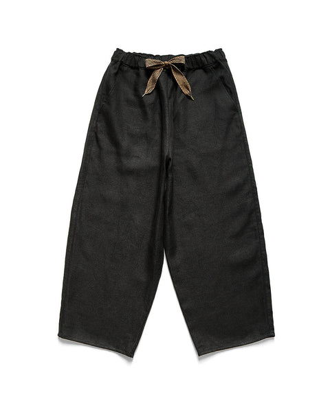 KAPITAL- LINEN HEAVY CANVAS CASA PANTS  BLACK -K2304LP101
