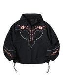 KAPITAL-POLY TAFFTA TENNESSEE CORNFLOWER PARKA-BLACK-K2512LJ211