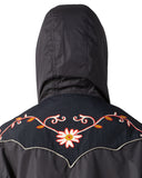 KAPITAL-POLY TAFFTA TENNESSEE CORNFLOWER PARKA-BLACK-K2512LJ211