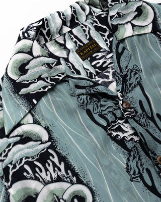 KAPITAL-SILK RAYON SOUFFLE & ARROWHEAD WRANGLE COLLAR ALOHA SHIRT K2304SS133