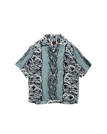 KAPITAL-SILK RAYON SOUFFLE & ARROWHEAD WRANGLE COLLAR ALOHA SHIRT K2304SS133