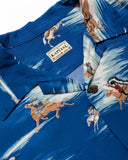 KAPITAL RAYON KAMIKAZE ALOHA SHIRT BLUE K2305SS196