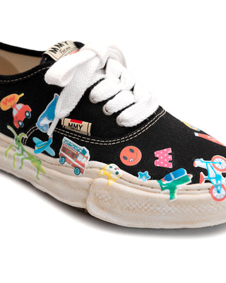 MAISON MIHARA YASUHIRO-BAKER OG SOLE STICKER PRINTED CANVAS LOW-BLACK-A14FW745