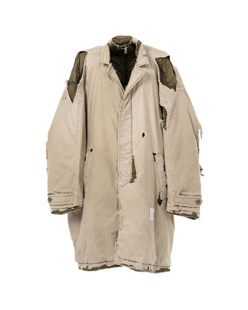 MAISON MIHARA YASUHIRO-DISTRESSED BALMACAAN COAT-A15CT051