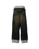 MAISON MIHARA YASUHIRO-SWEAT PANTS COMBINED DENIM PANTS-A16PT024