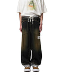 MAISON MIHARA YASUHIRO-SWEAT PANTS COMBINED DENIM PANTS-A16PT024