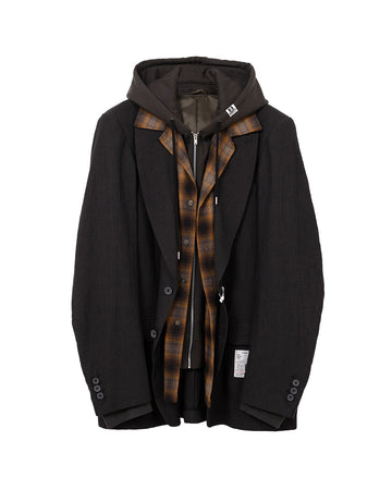 MAISON MIHARA YASUHIRO-TRIPLE LAYERED WOOL JACKET-J15JK131