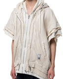 MAISON MIHARA YASUHIRO-TRIPLE LAYERED ZIP-UP SWEAT VEST-J16VT762