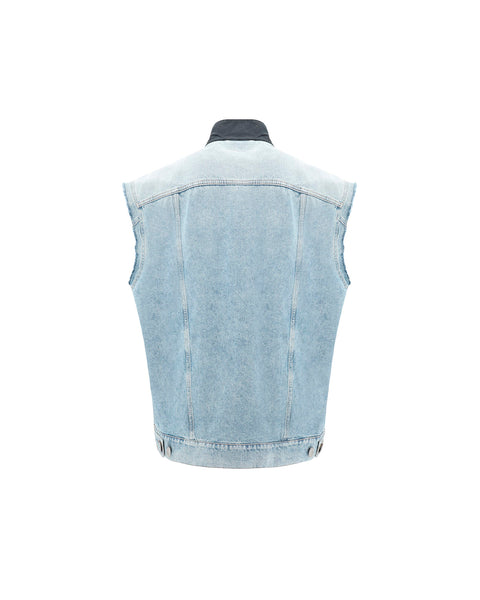 MM6-HIGH COLLAR FRONT ZIP 2 TONE GILET-SH0FB0011 MTN045 961