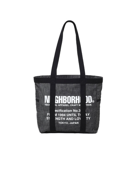 NEIGHBORHOOD-DENIM TOTE BAG -M-BLACK-252TQNH-CG03