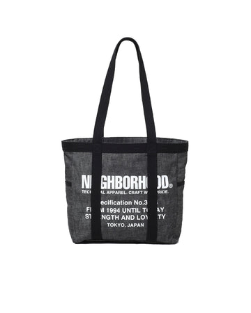 NEIGHBORHOOD-DENIM TOTE BAG -M-BLACK-252TQNH-CG03